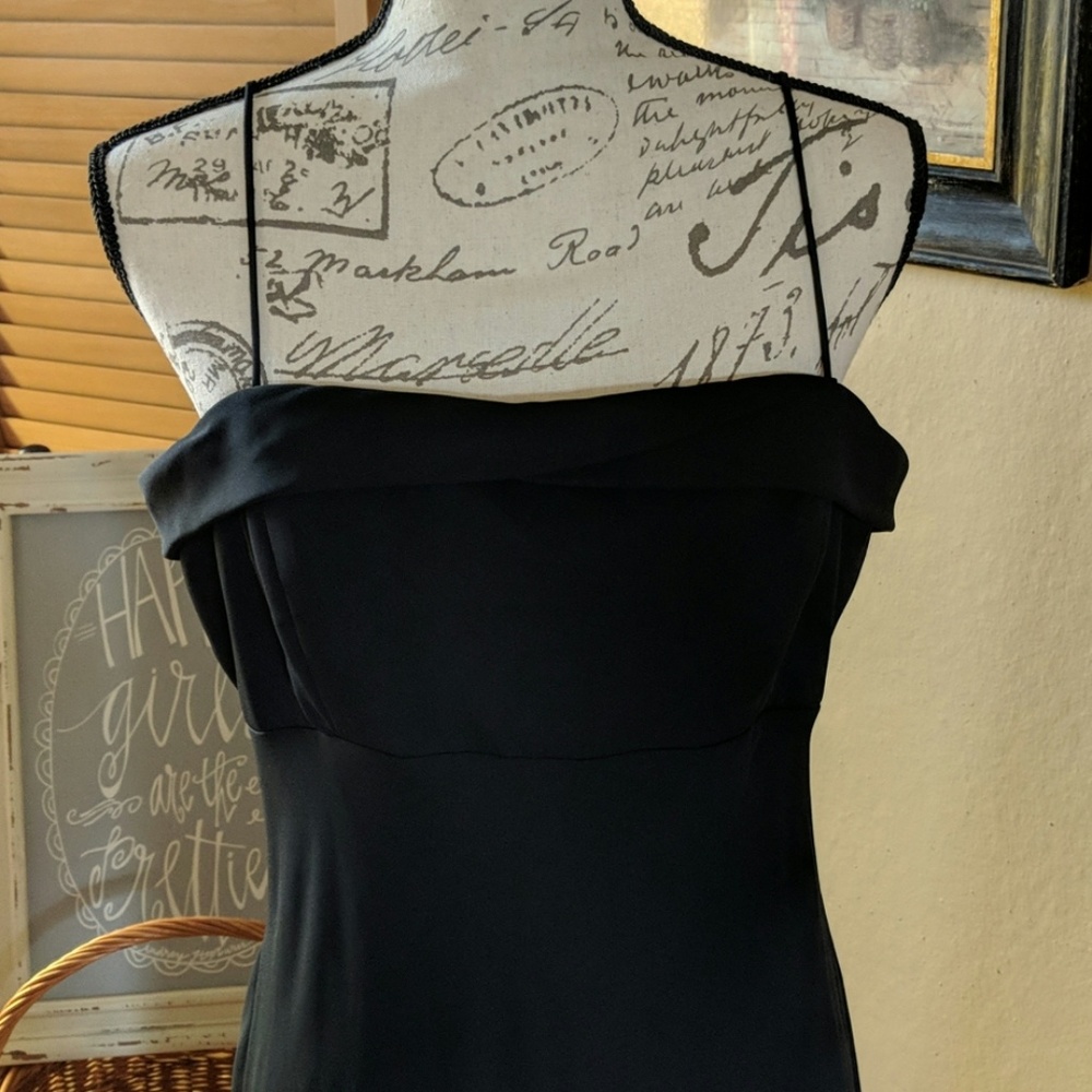 Michelangelo long black spaghetti strap evening - Picture 5 of 7
